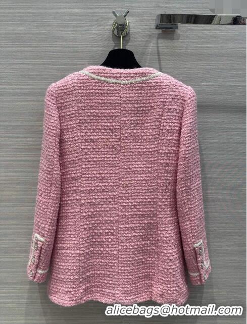 Shop Grade Chanel Tweed Jacket CH031114 Pink 2024