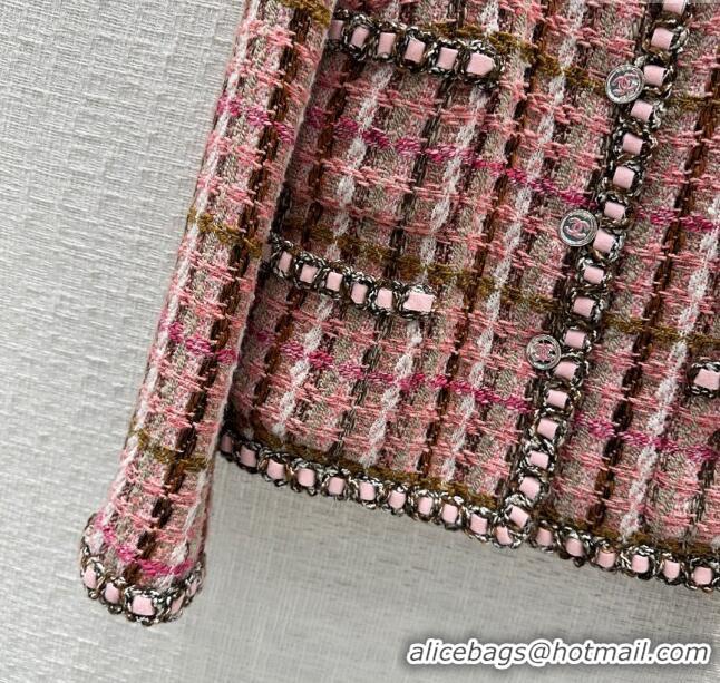 Luxury Classic Chanel Tweed Jacket CH031115 Pink 2024