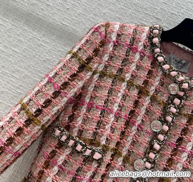 Luxury Classic Chanel Tweed Jacket CH031115 Pink 2024