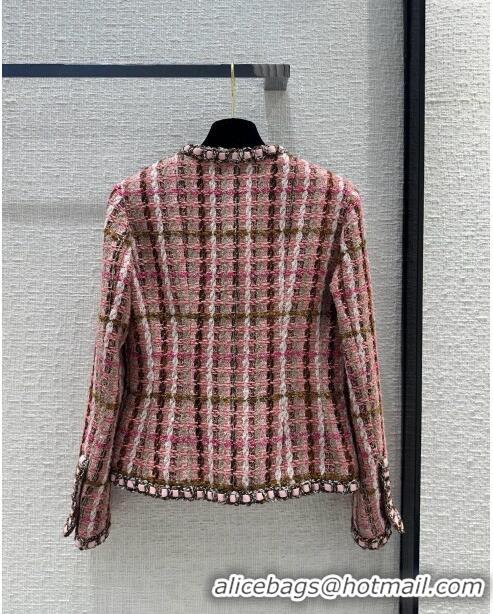 Luxury Classic Chanel Tweed Jacket CH031115 Pink 2024