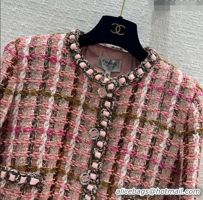 Luxury Classic Chanel Tweed Jacket CH031115 Pink 2024