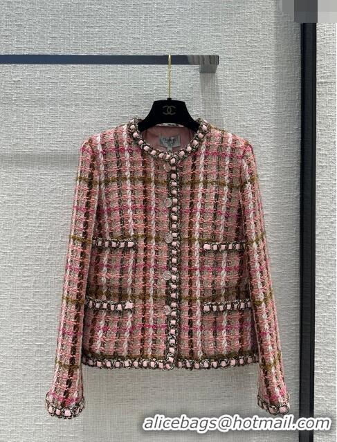 Luxury Classic Chanel Tweed Jacket CH031115 Pink 2024