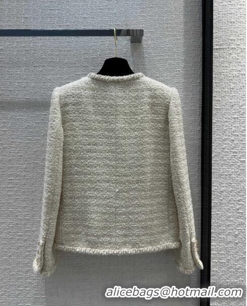 Buy Inexpensive Chanel Tweed Jacket CH031116 White 2024