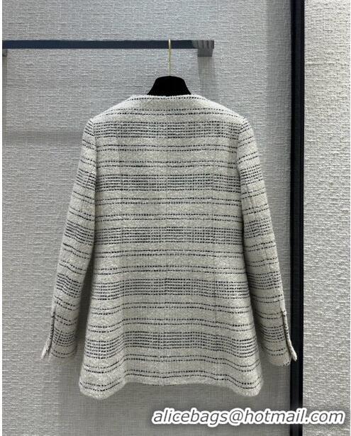 Good Looking Chanel Tweed Jacket CH031117 White/Black 2024