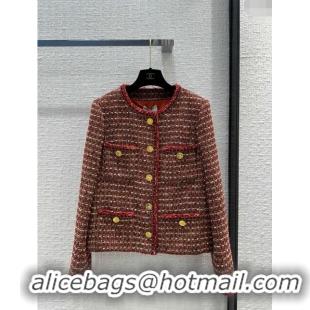 Super Quality Chanel Tweed Jacket CH031118 Red 2024