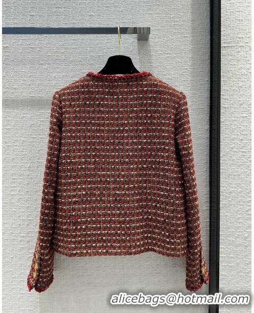 Super Quality Chanel Tweed Jacket CH031118 Red 2024