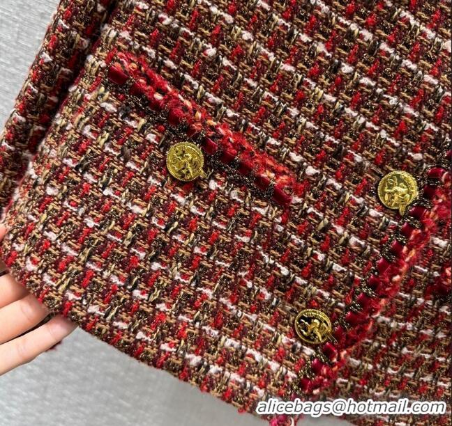 Super Quality Chanel Tweed Jacket CH031118 Red 2024