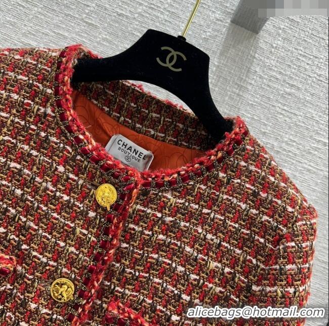 Super Quality Chanel Tweed Jacket CH031118 Red 2024