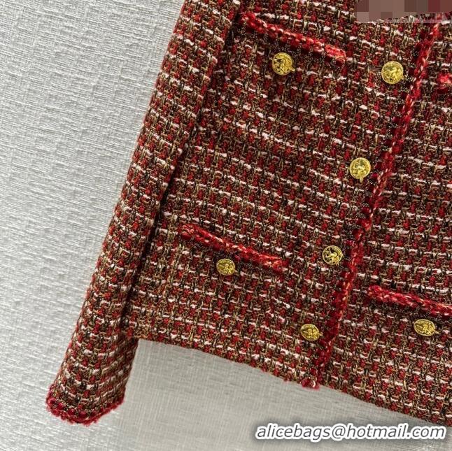 Super Quality Chanel Tweed Jacket CH031118 Red 2024