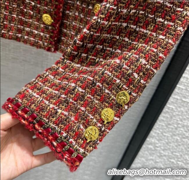 Super Quality Chanel Tweed Jacket CH031118 Red 2024