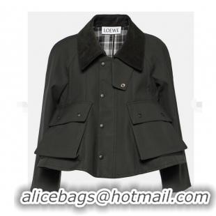 ​Grade Promotional Loewe Trapeze Waxed Cotton Jacket L0799 Black