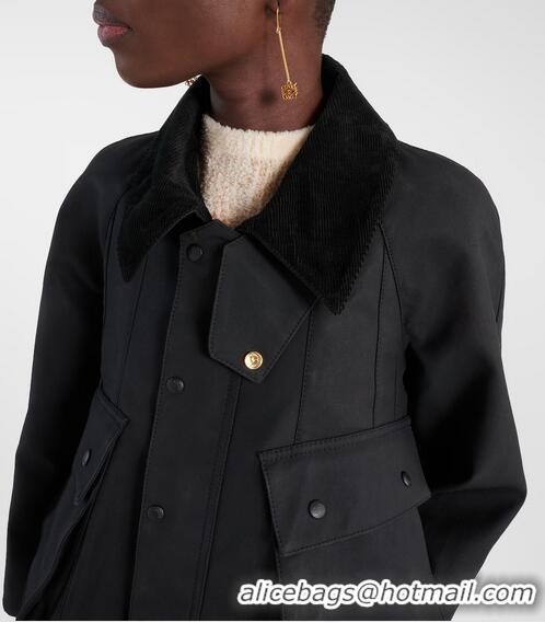 ​Grade Promotional Loewe Trapeze Waxed Cotton Jacket L0799 Black