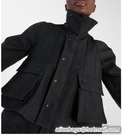 ​Grade Promotional Loewe Trapeze Waxed Cotton Jacket L0799 Black