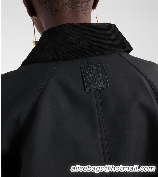 ​Grade Promotional Loewe Trapeze Waxed Cotton Jacket L0799 Black