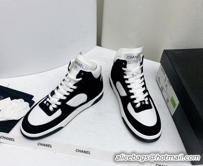 Best Product Chanel Cotton & Suede High-Top Sneakers G45353 Black/White 0224074