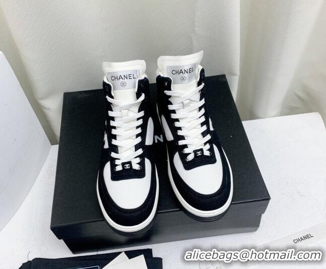 Best Product Chanel Cotton & Suede High-Top Sneakers G45353 Black/White 0224074