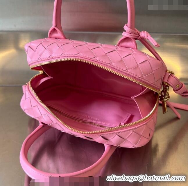 Discount Bottega Veneta Small Getaway Top Handle Bag in Intrecciato Leather 776736 Pink 2023