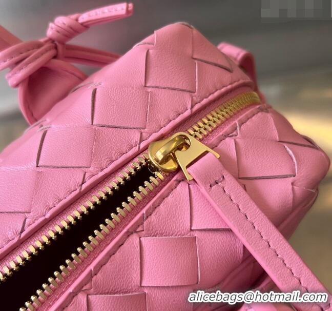 Discount Bottega Veneta Small Getaway Top Handle Bag in Intrecciato Leather 776736 Pink 2023