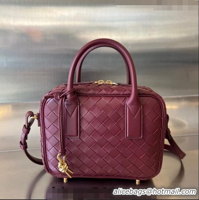 Traditional Specials Bottega Veneta Small Getaway Top Handle Bag in Intrecciato Leather 776736 Burgundy 2023