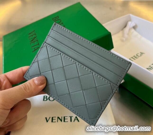 Good Taste Bottega Veneta Intrecciato Leather Credit Card Case 731956 Slate Grey 2024