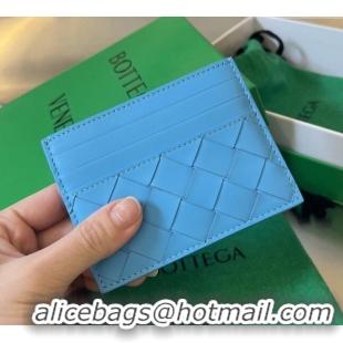 Best Quality Bottega Veneta Intrecciato Leather Credit Card Case 731956 Pool Blue 2024