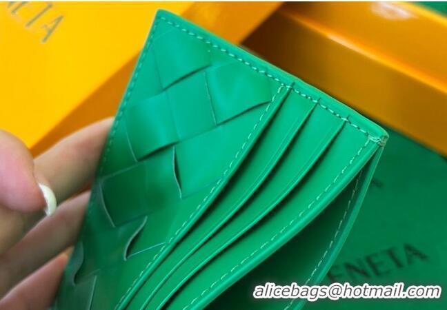 Top Quality Bottega Veneta Intrecciato Leather Credit Card Case 731956 Parrot Green 2024