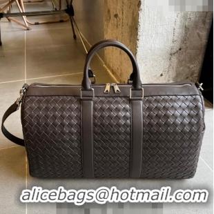 Super Quality Bottega Veneta Intrecciato Leather Medium Intrecciato Duffle Bag 650066 Fondant Brown 2024