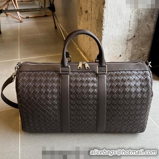 Super Quality Bottega Veneta Intrecciato Leather Medium Intrecciato Duffle Bag 650066 Fondant Brown 2024