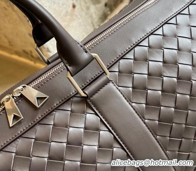 Super Quality Bottega Veneta Intrecciato Leather Medium Intrecciato Duffle Bag 650066 Fondant Brown 2024