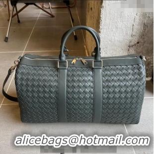 Promotional Bottega Veneta Intrecciato Leather Medium Intrecciato Duffle Bag 650066 Dark Green 2024