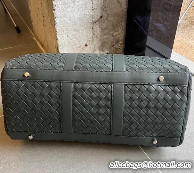 Promotional Bottega Veneta Intrecciato Leather Medium Intrecciato Duffle Bag 650066 Dark Green 2024