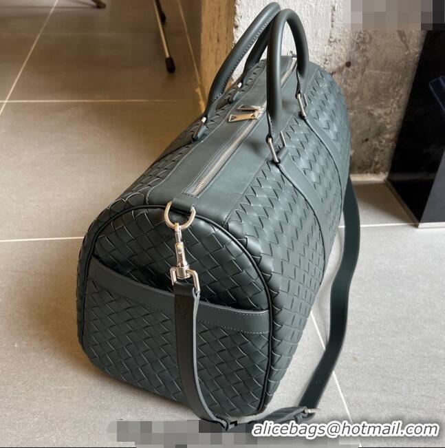 Promotional Bottega Veneta Intrecciato Leather Medium Intrecciato Duffle Bag 650066 Dark Green 2024