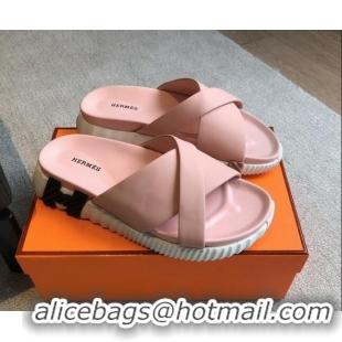 Shop Cheap Hermes Infra Slide Sandals in Nappa Leather Pink 226084