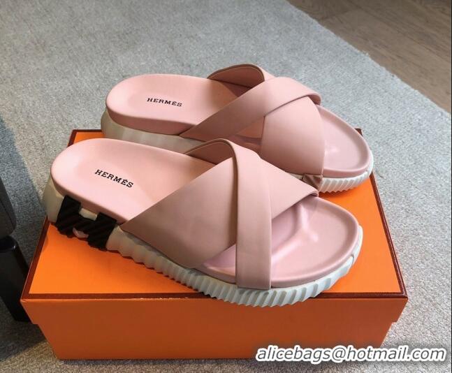 Shop Cheap Hermes Infra Slide Sandals in Nappa Leather Pink 226084