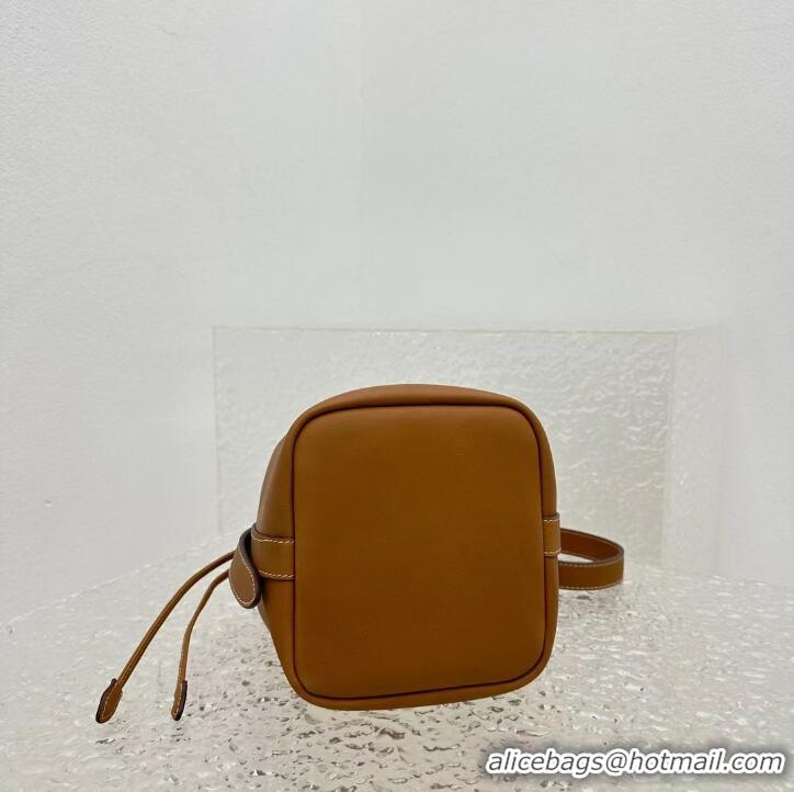 Buy Grade Miu Miu Original Leather Bucket Bag 5BE089 Brown