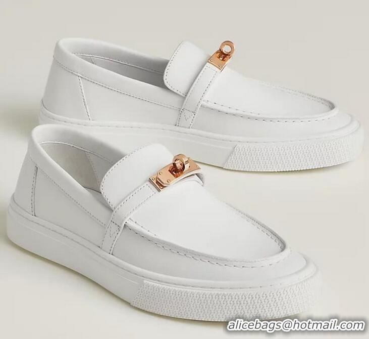 ​Reasonable Price Hermes Game Slip-on Sneaker In Calfskin Leather H5844 White