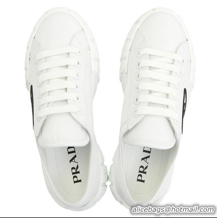 Market Sells Prada Double Wheel Re-Nylon Gabardine Sneakers PA8590 White/Black