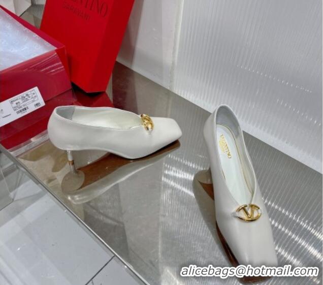 Lower Price Valentino The Bold Edition VLogo Pumps 6.5cm in Lambskin White 0227018