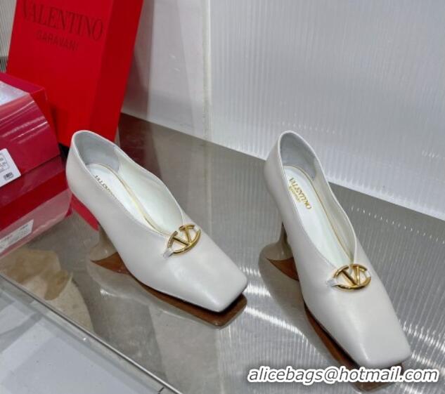 Lower Price Valentino The Bold Edition VLogo Pumps 6.5cm in Lambskin White 0227018