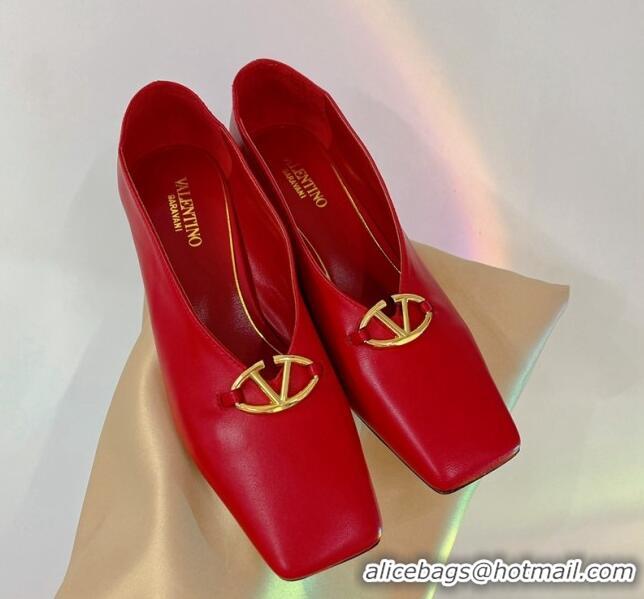 Unique Style Valentino The Bold Edition VLogo Pumps 6.5cm in Lambskin Red 0227024