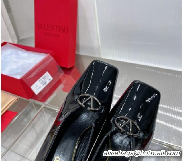 Good Quality Valentino The Bold Edition VLogo Pumps 9.5cm in Patent Leather Black 0227026