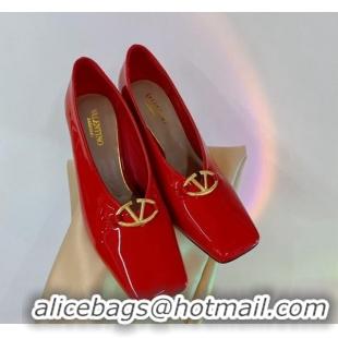 Perfect Valentino The Bold Edition VLogo Pumps 9.5cm in Patent Leather Red 0227028