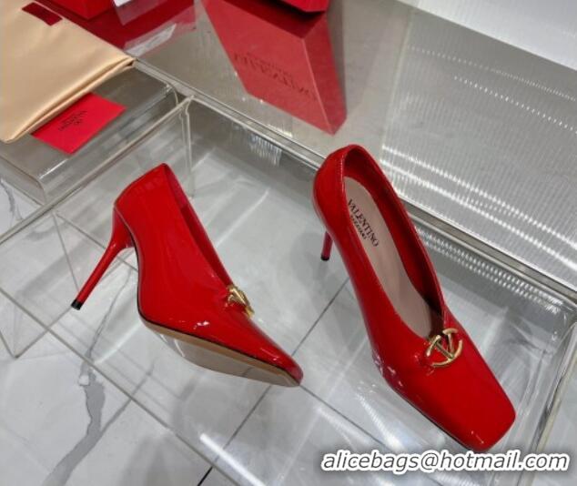 Perfect Valentino The Bold Edition VLogo Pumps 9.5cm in Patent Leather Red 0227028