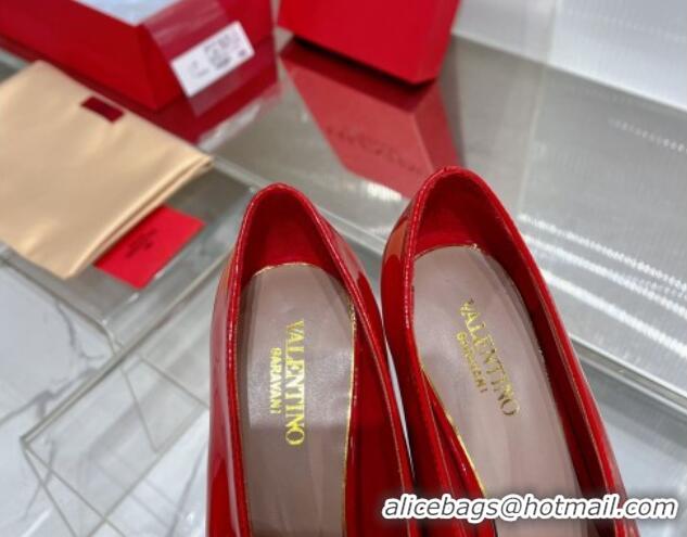 Perfect Valentino The Bold Edition VLogo Pumps 9.5cm in Patent Leather Red 0227028