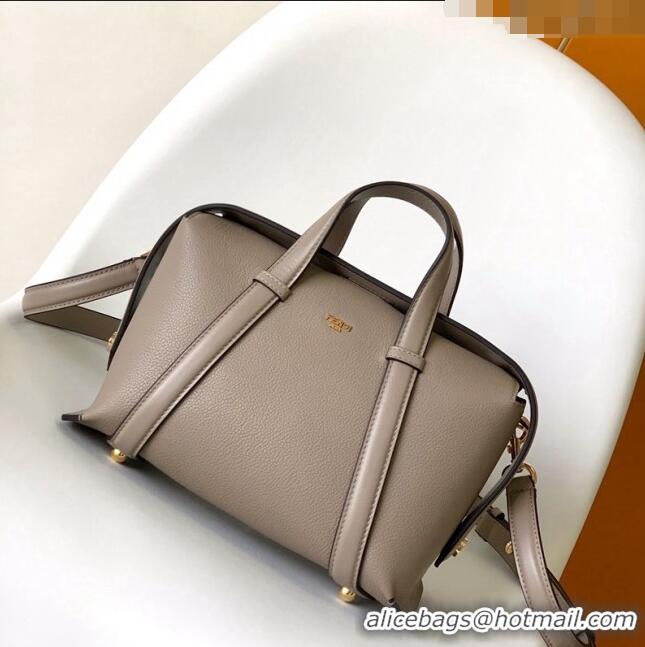 New Design Fendi Boston 365 Bag in Full-Grain Leather F8106 Dove Grey 2023