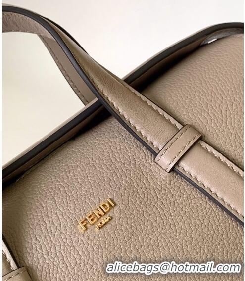 New Design Fendi Boston 365 Bag in Full-Grain Leather F8106 Dove Grey 2023