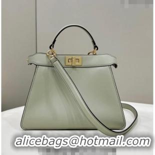 Discount Fendi Peekaboo Iseeu Small Bag in Calfskin Leather 80011A Pale Green 2023 Top