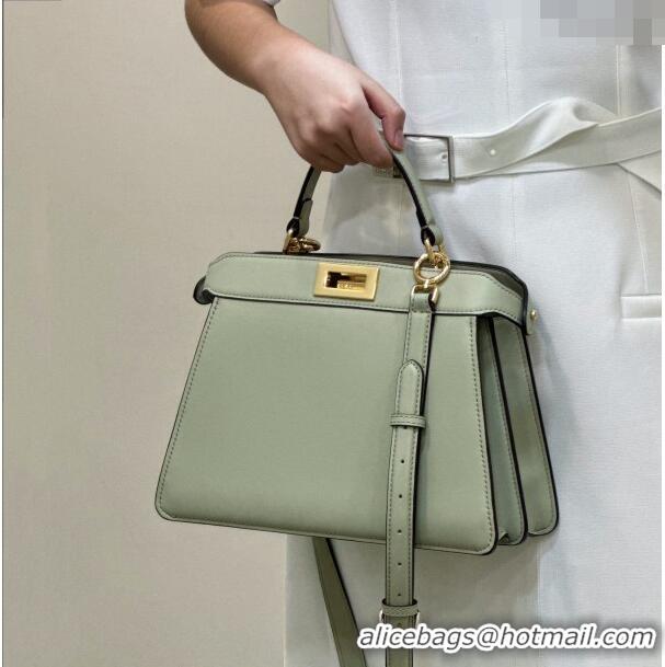 Discount Fendi Peekaboo Iseeu Small Bag in Calfskin Leather 80011A Pale Green 2023 Top