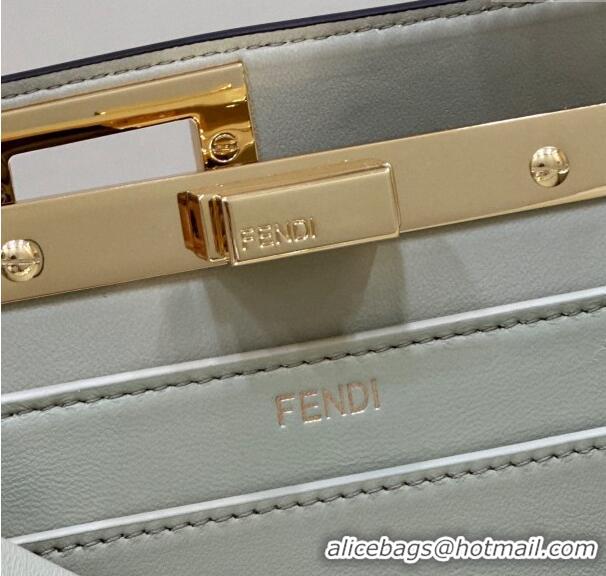 Discount Fendi Peekaboo Iseeu Small Bag in Calfskin Leather 80011A Pale Green 2023 Top