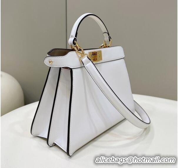 Grade Design Fendi Peekaboo Iseeu Small Bag in Calfskin Leather 80011A White 2023 Top